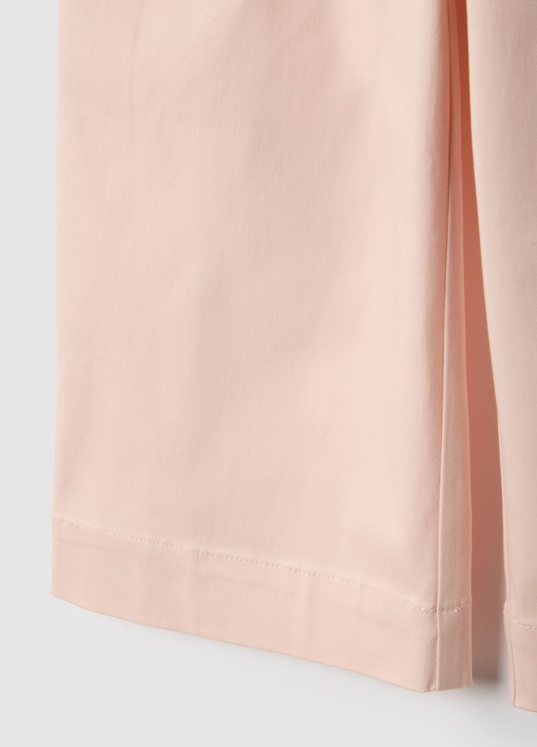 Girls' pink stretch cotton culotte trousers regular fit