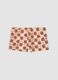 Brown checked stretch fabric boxer swim shorts for baby boy_0