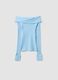 Blue viscose-blend fitted boat-neck top for girls_3