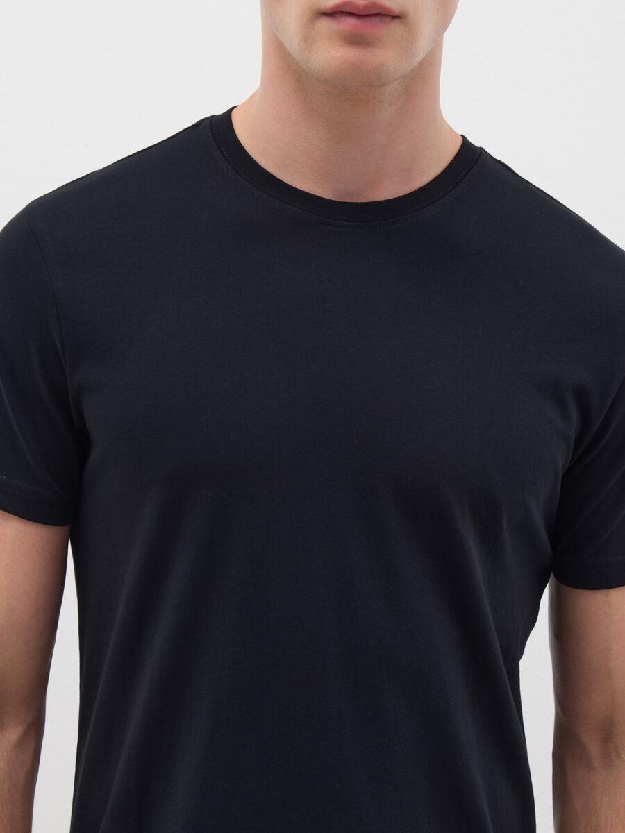 Men's black pure cotton t-shirt_1
