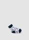 Blue and white stretch-cotton baby booties_0