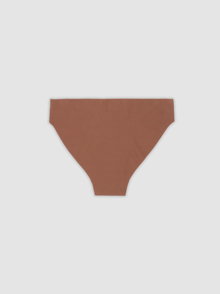 Brown stretch microfibre briefs with regular waist_6