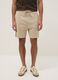Beige cotton-blend regular-fit shorts with drawstring_1