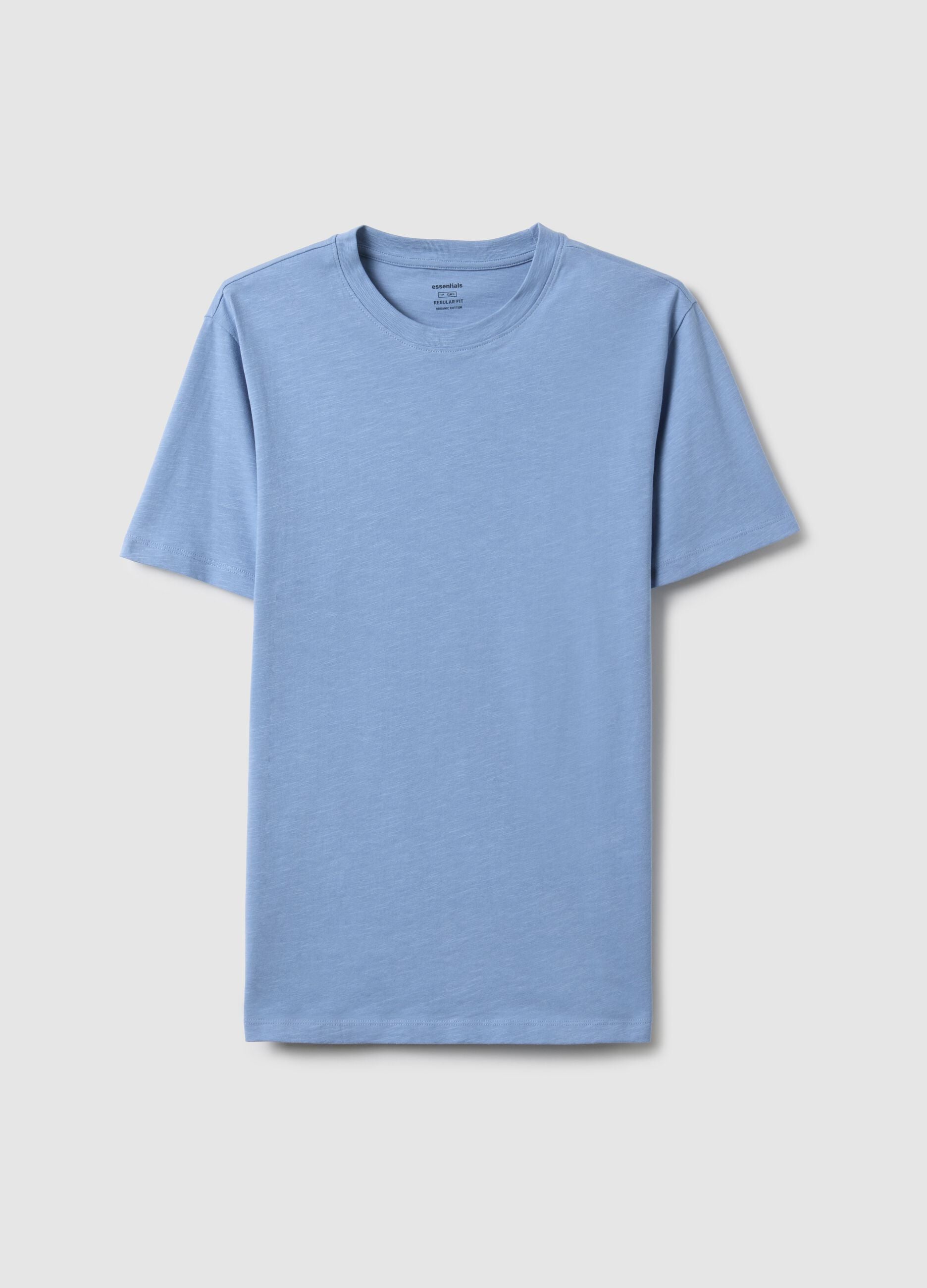 Pure cotton blue regular fit t-shirt