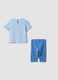 Light blue pure cotton set with T-shirt and leggings for girls, regular fit_1