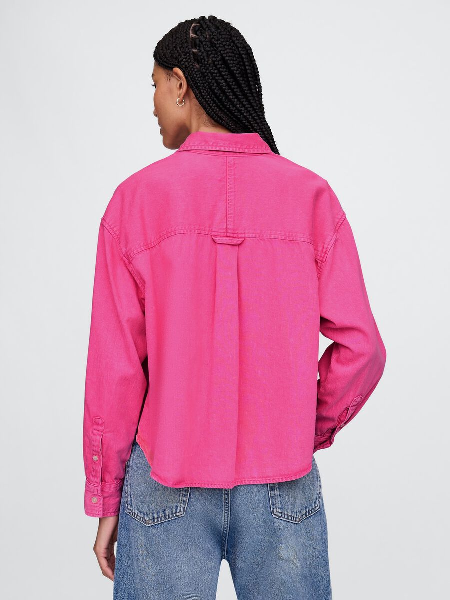 Camicia cropped in cotone_2