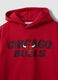 Red cotton-blend hoodie with Chicago Bulls logo for boys_4