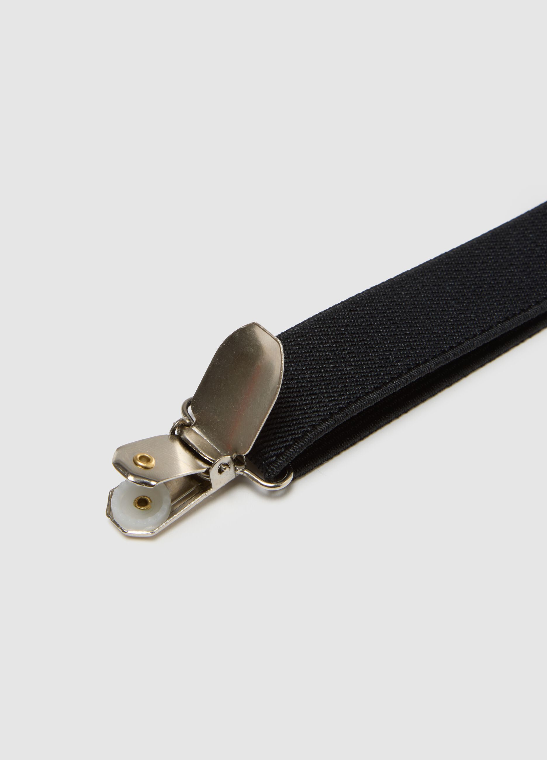 Black suspenders with adjustable closure