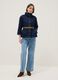 Regular fit blue denim cotton jacket with collar_1
