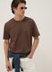 Brown pure cotton relaxed-fit T-shirt_0