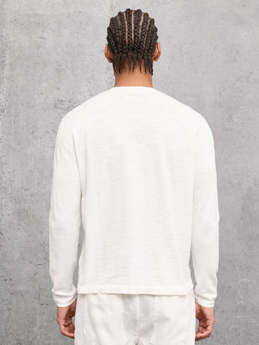 White Knit Long-Sleeve T-Shirt_1