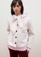 Short white wool-blend coat with hood, regular fit_0