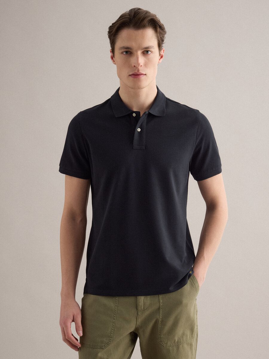 Black Supima Cotton Polo Shirt, Regular Fit_1