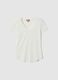 White maternity t-shirt with V-neck in stretchy cotton and modal_4