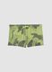 Green dinosaur-print stretch swim trunks_0