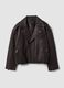 Brown oversized genuine leather biker jacket_4