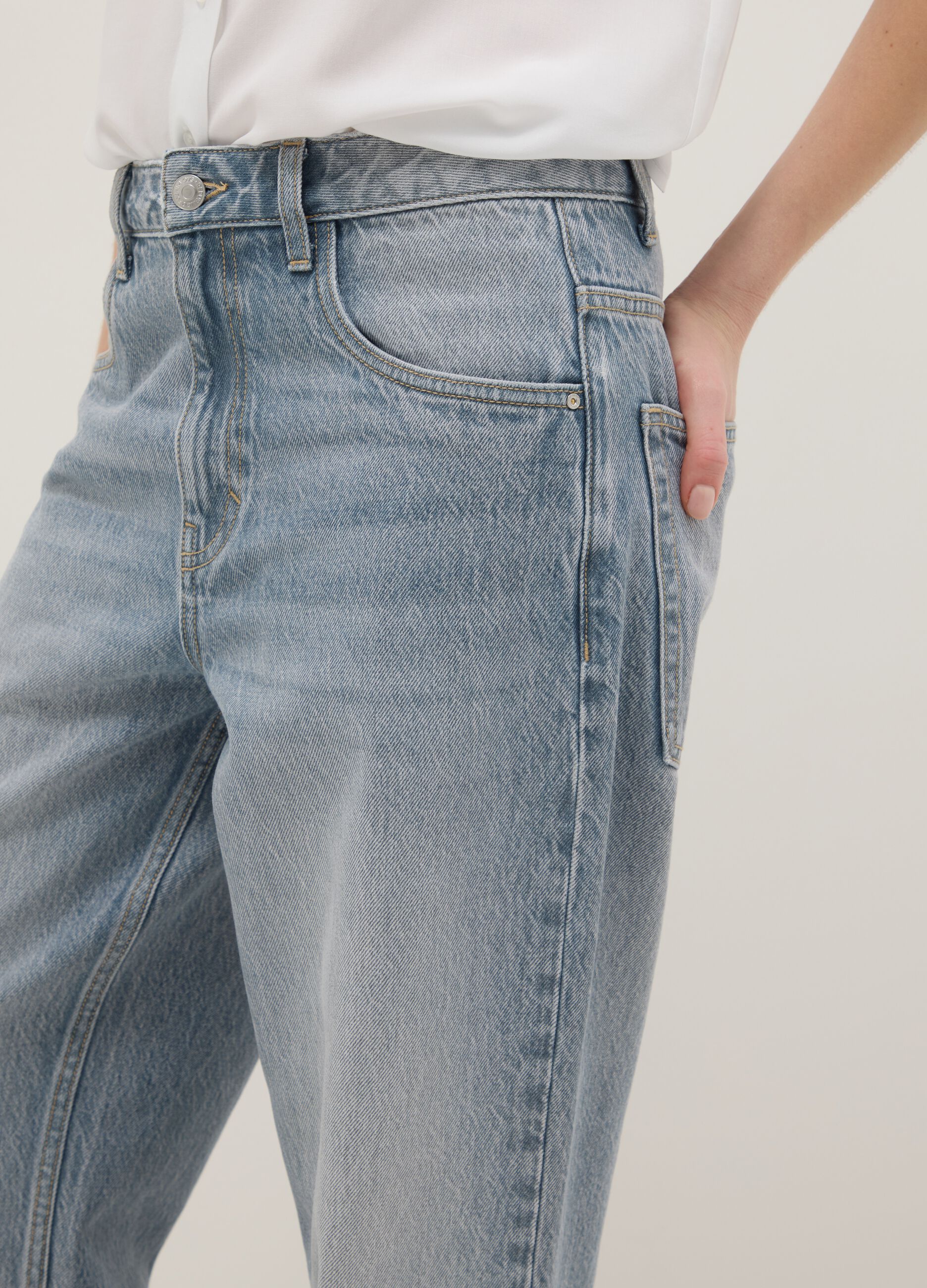 Baggy Jeans in Pure Light Blue Cotton