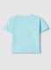 Girls' blue cotton t-shirt, regular fit with text_1