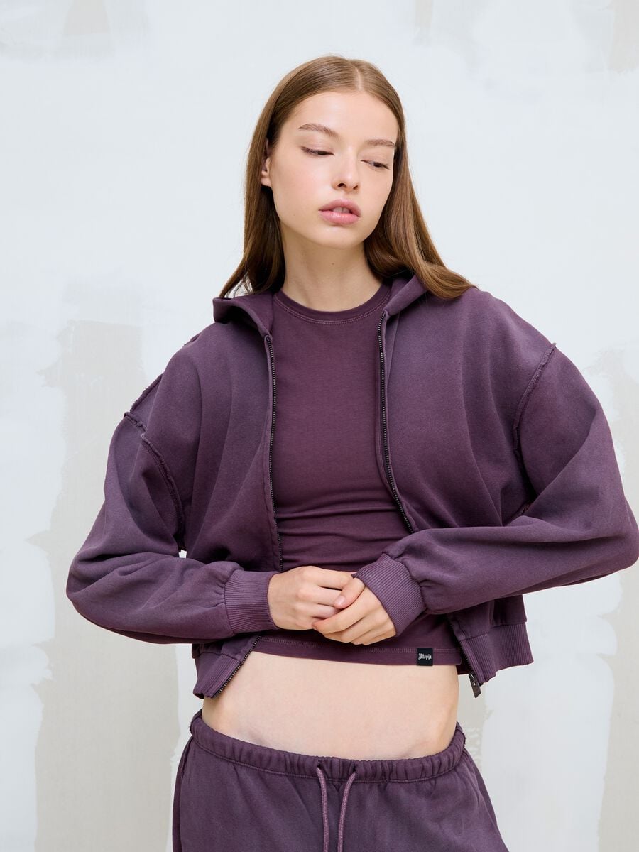 Sunfaded Full-Zip Hoodie Burgundy_1