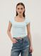 Blue stretch cotton T-shirt_2