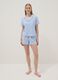 Blue striped pure cotton pyjamas, regular fit_0