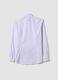 White striped pure cotton shirt with French collar, slim fit, non-iron_1