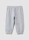 Grey pure cotton jogger trousers for baby girl_0