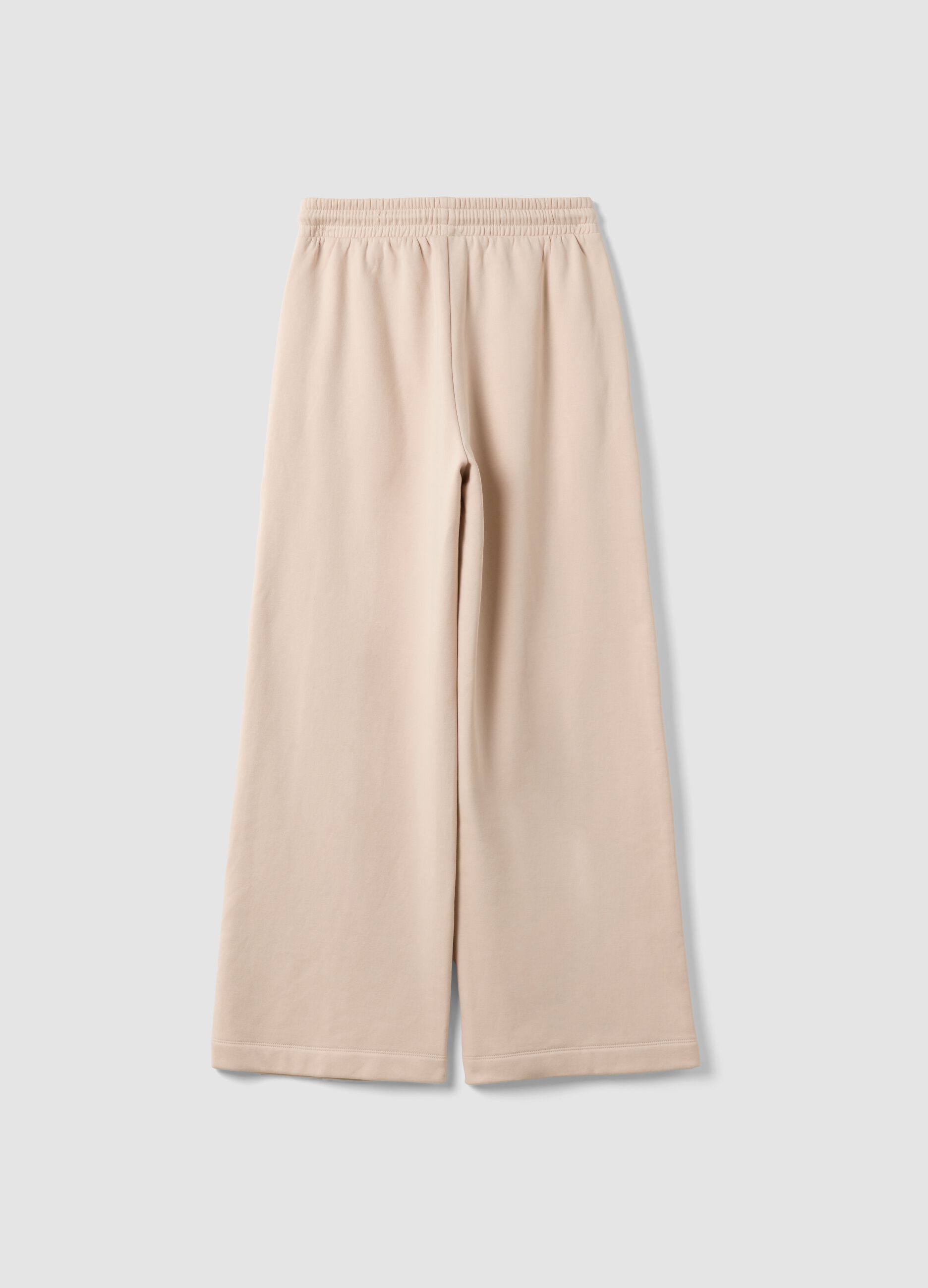 Beige cotton-blend straight-fit joggers