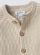 Beige pure organic cotton rib-knit cardigan for baby girl_2