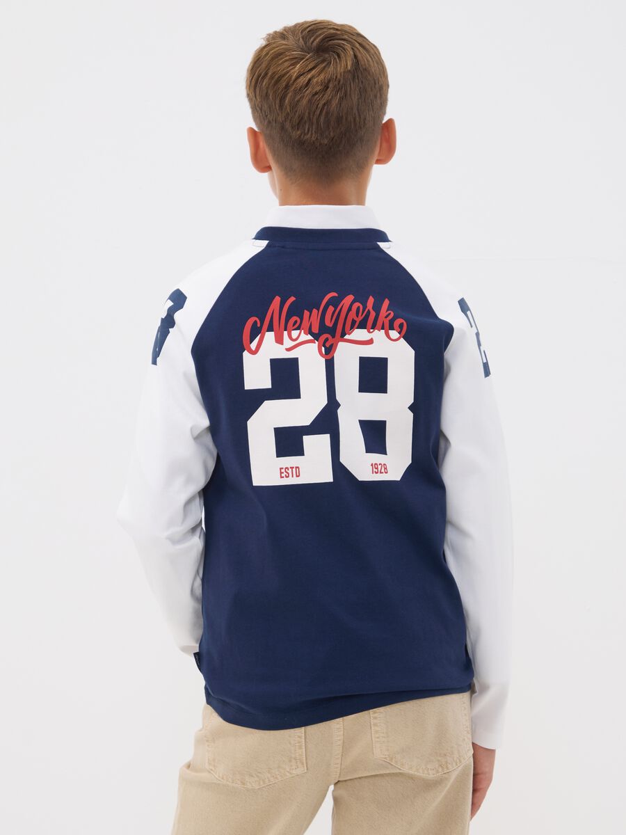 Blue pure cotton crew-neck printed T-shirt for boys_2