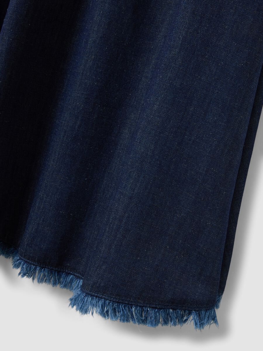 Gonna lunga blu in misto cotone, lino e viscosa_5