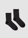 Black striped stretch-fabric socks_0