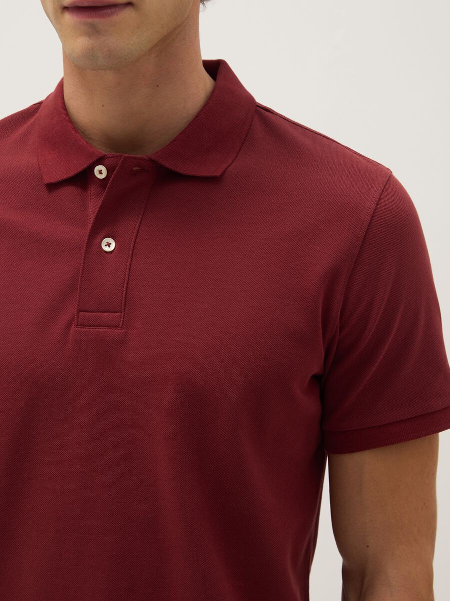 Red pure cotton polo shirt regular fit_4