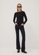 Black stretch viscose slim-fit T-shirt_1