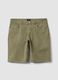 Green regular-fit stretch cotton Bermuda shorts_4