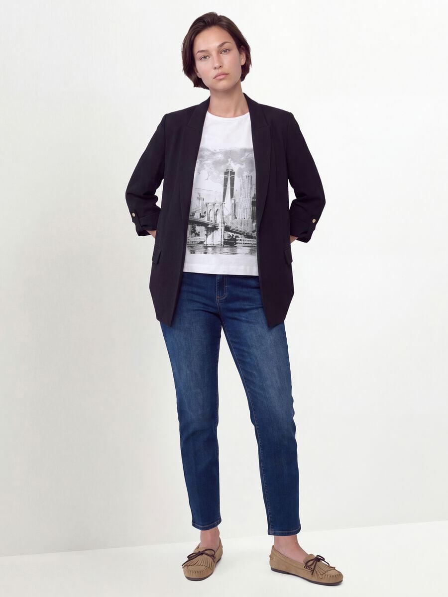 Blue denim slim-fit jeans in stretch cotton_0