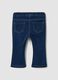 Blue flared stretch-cotton jeggings with glitter for baby girl_1