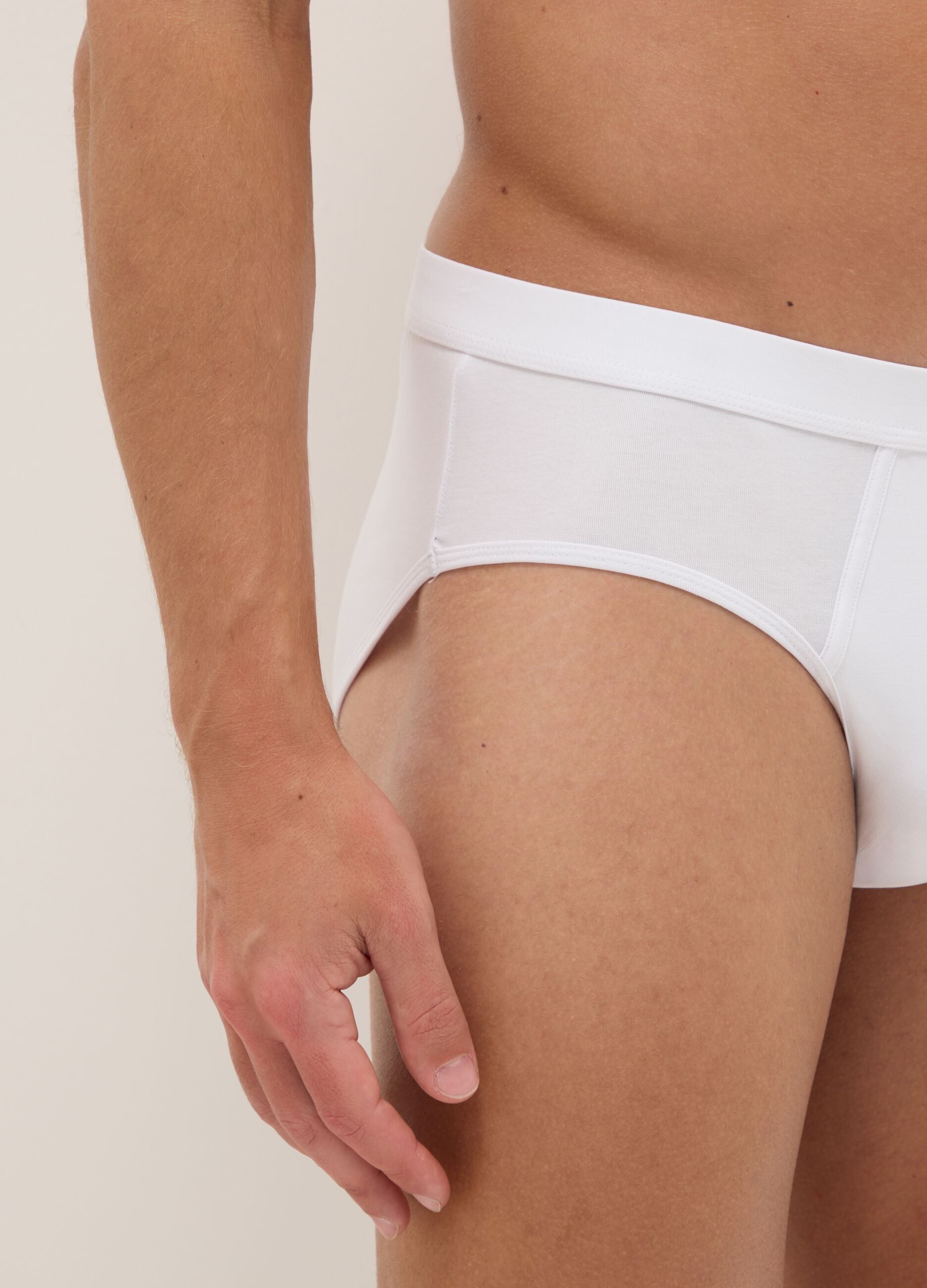 Regular fit white briefs twin pack in stretch cotton