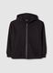 Black oversized cotton blend hoodie_4
