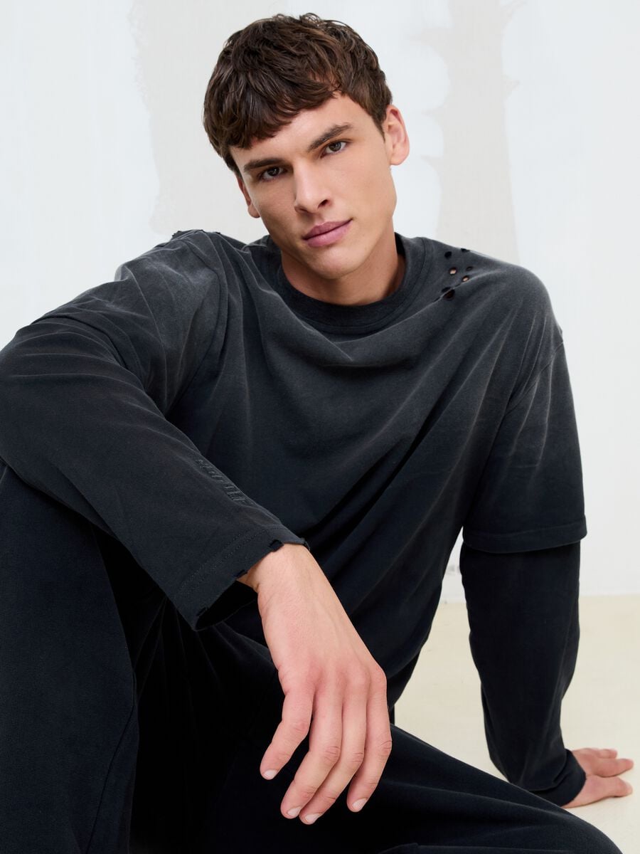 Double Longsleeve Sunfaded Black_0