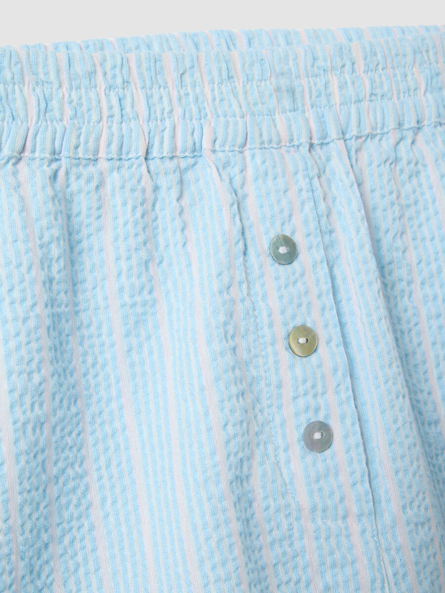 Blue striped pure cotton pyjama shorts, regular fit_5