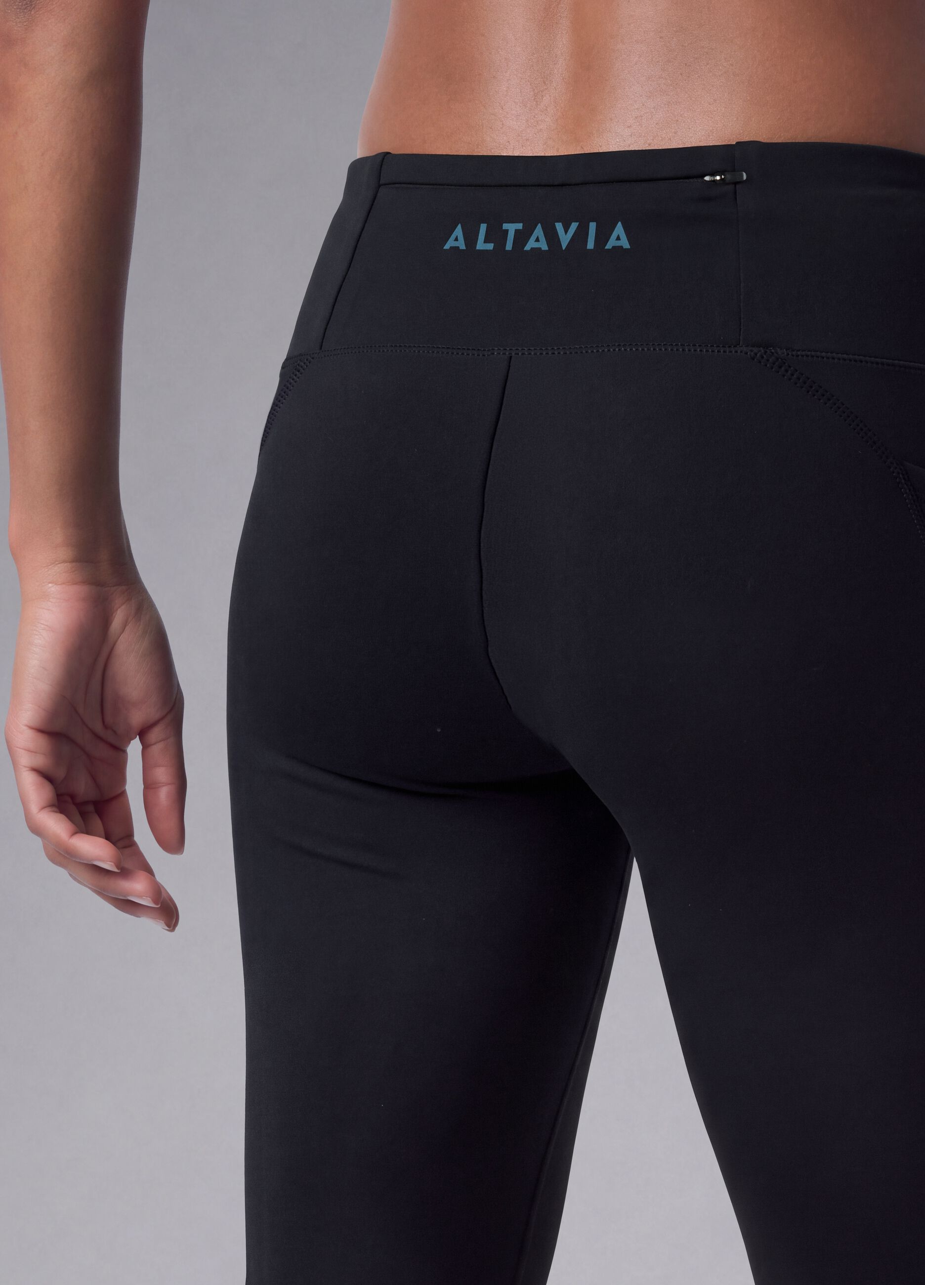 Black stretch-fabric leggings ALTAVIA RUNNING