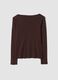 Brown pure cotton crew-neck T-shirt_4