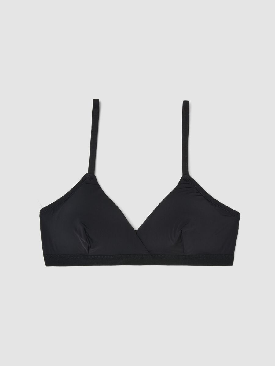Black triangle bra with removable padding in stretch fabric_4