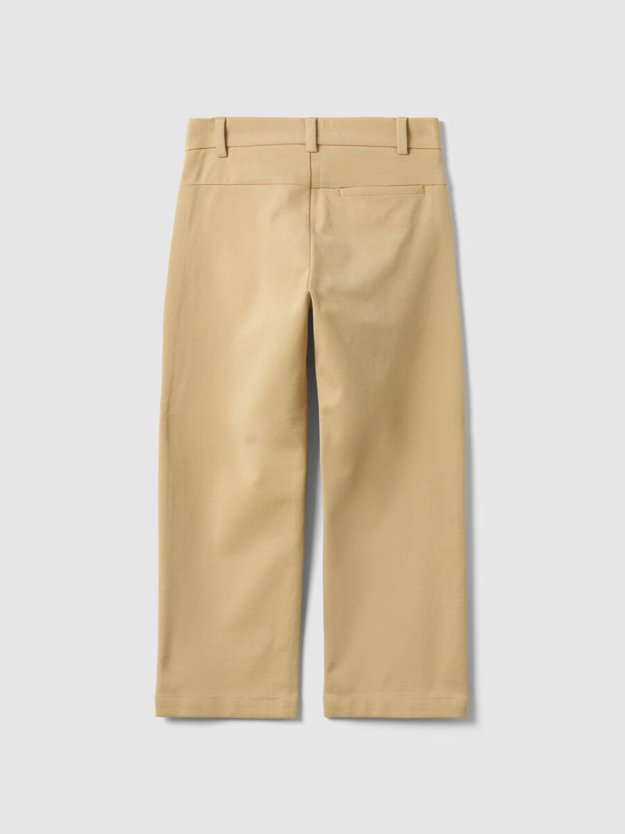 Children's Beige Stretch Cotton Chino Trousers Regular Fit_1