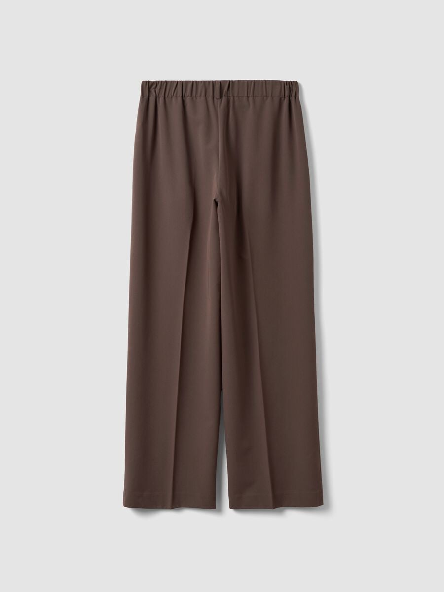 Brown stretch-viscose straight-fit trousers_5