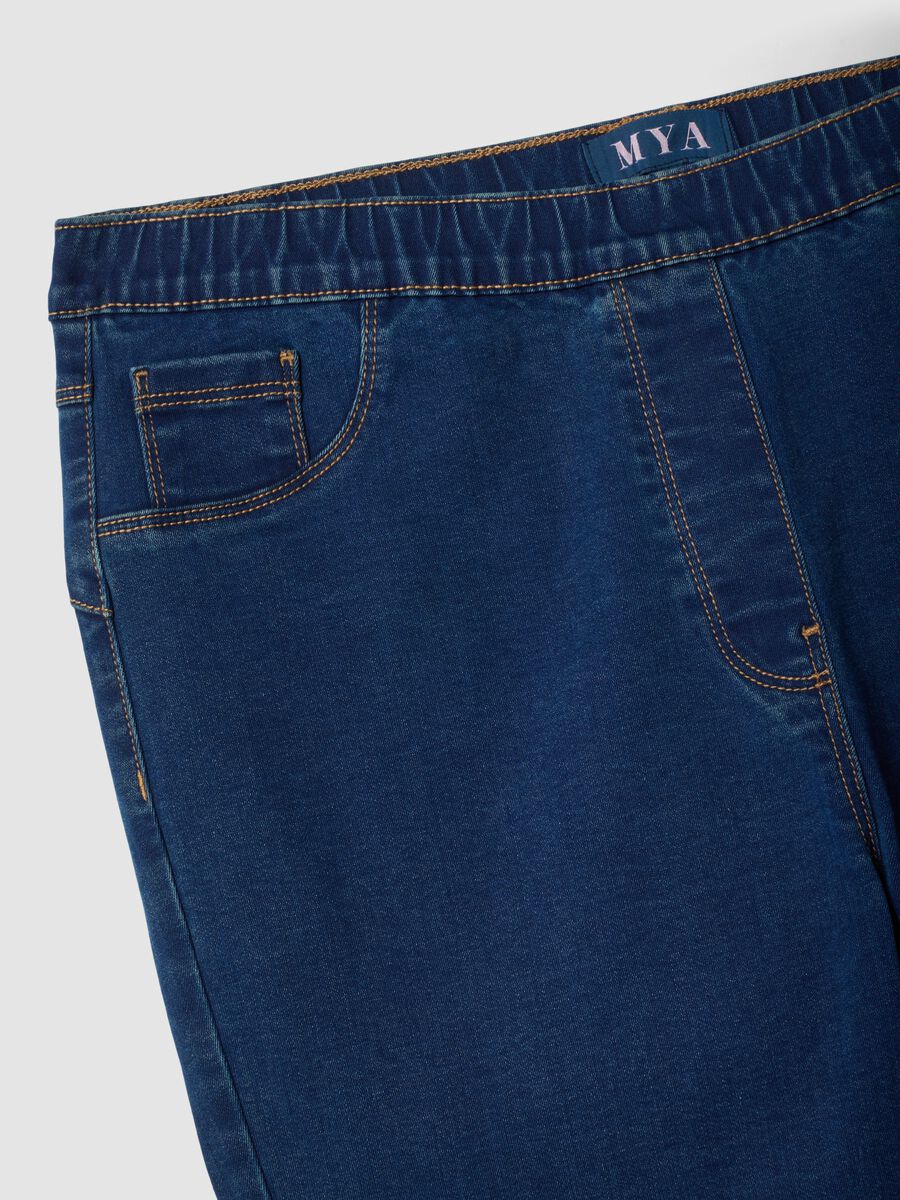 Blue skinny jeggings in stretch cotton and viscose_2