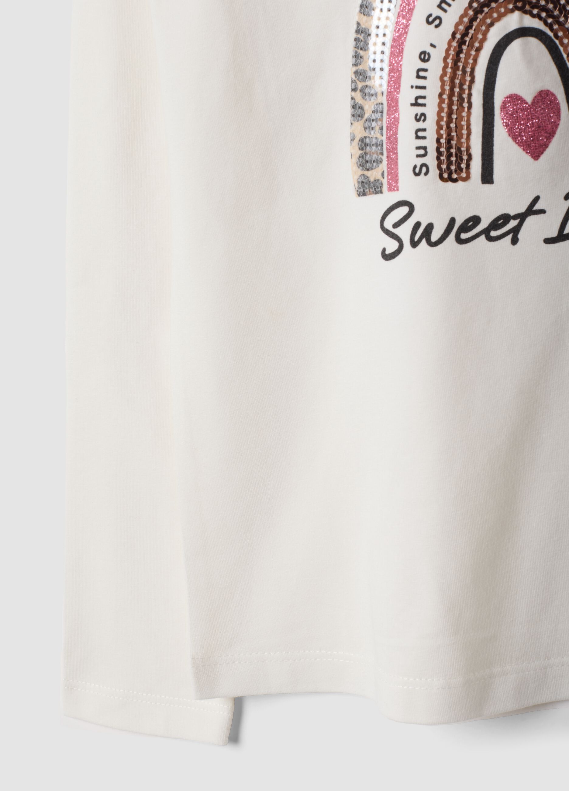 White stretch cotton crew-neck T-shirt