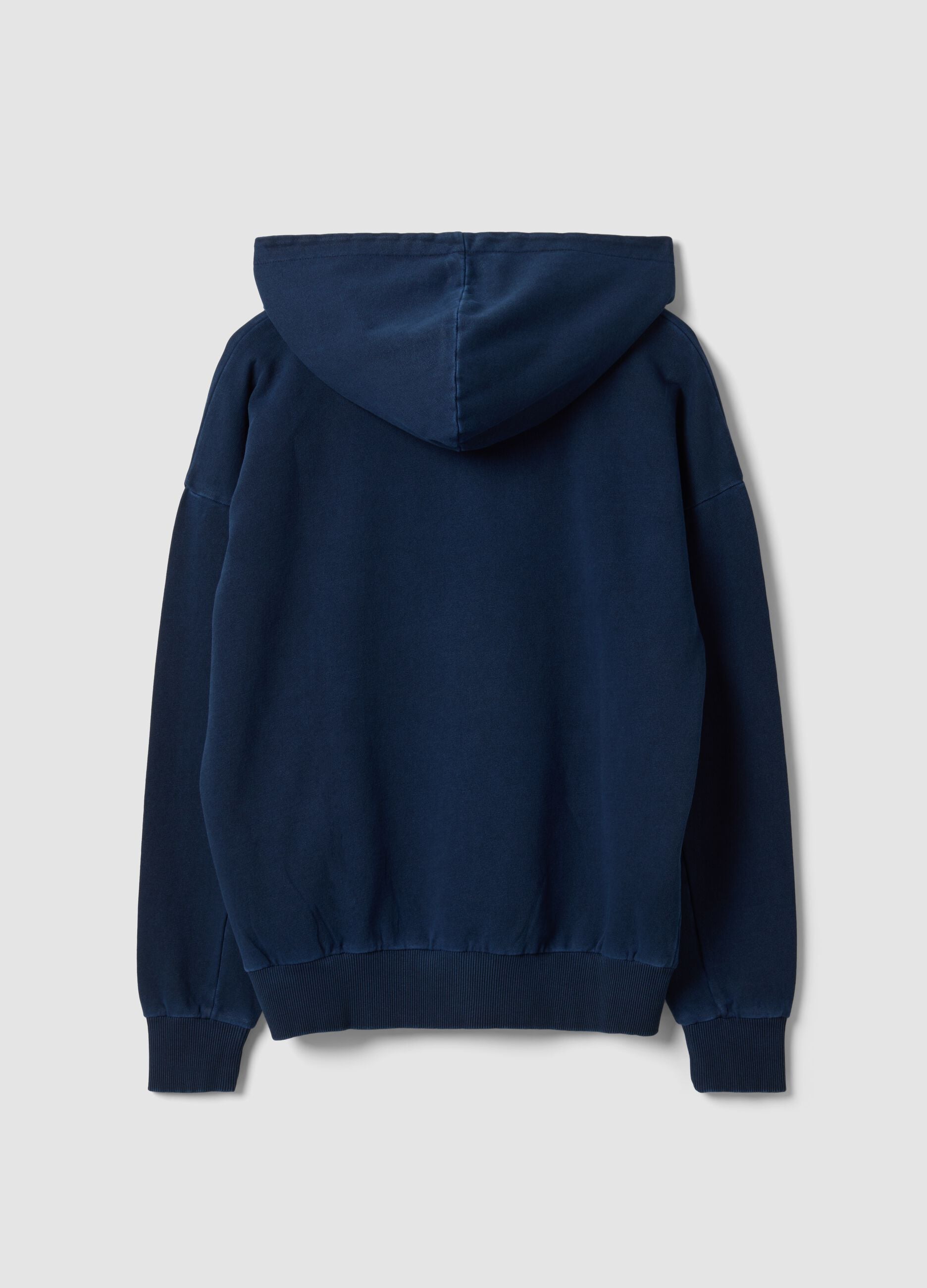 Blue pure cotton oversized hoodie