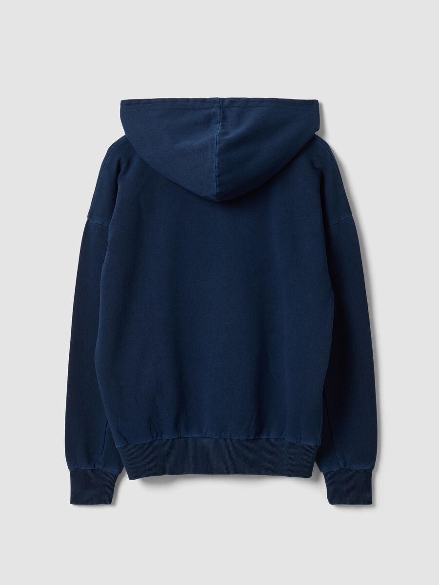 Felpa blu in puro cotone con cappuccio over fit_2